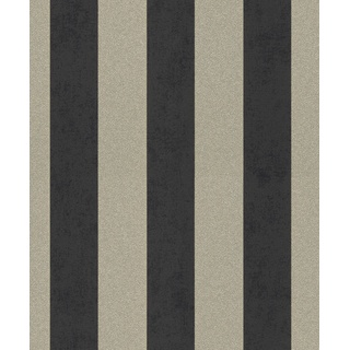 RASCH Vliestapete "GLAM" Tapeten Gr. B/L: 0,53 m x 10,05 m, Rollen: 1 St., schwarz (schwarz, dunkelgrau) Vliestapeten