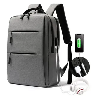 TAN.TOMI Laptoprucksack Rucksack Herren, Wasserdichter Laptop Rucksack 17 Zoll Schulrucksack (mit USB-Ladeanschluss & Wabenförmigem Atmungsaktivem Mesh-Design), Business Rucksack Herren Geeignet für für Studenten, Büroangestellte grau