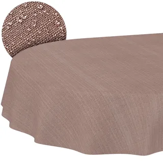 ANRO Stoff Tischdecke Oval 180 x 140 cm Braun