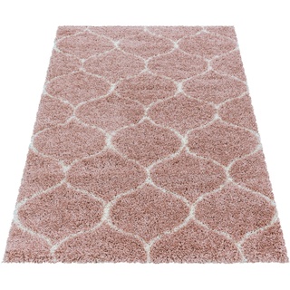 Hochflor-Teppich SALSA 3201, Ayyildiz Teppiche, rechteckig, Höhe: 50 mm, Wohnzimmer rosa 240 cm x 340 cm x 50 mm