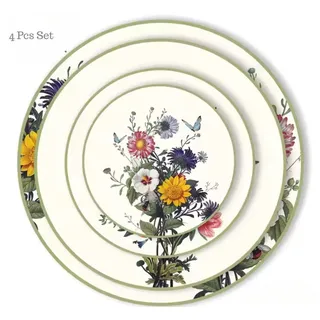 Quality Elegance Speiseteller Modern Luxury – Elegantes 4-teiliges Bone China Set, (4 St)