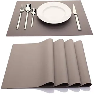 IYYI Silikon Tischsets,Tischsets für Kinder,Tischsets für Esstisch,wasserdichte hitzebeständige rutschfeste Küche Leicht zu reinigen,4er-Set (Hellgrau)