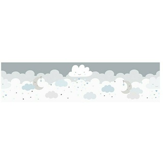 AS Creation Only Borders 11 Tapetenborte Wolken  (Grau/Blau, B x H: 5 m x 0,15 cm, Selbstklebefolie)