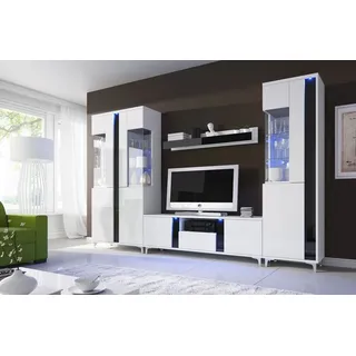 aea Hochglanz Wohnwand Schrankwand Wohnzimmer, Schrank Vitrine Sideboard Wohnwände