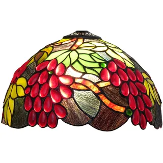 Tiffany-Lampenschirm-Ersatz, 12 Zoll, Erntetrauben, Buntglas-Deckenlampenschirm, floraler Vintage-Stil, Art Deco, for Tischlampen, Stehlampen, Pendelleuchten