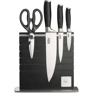 Magnet-Messerblock KÄFER Messerblöcke schwarz Messerblock Messerblöcke mit Messer inkl. 3 Messern, 1 Schere, Eisgehärtete Klingen aus rostfreiem Stahl