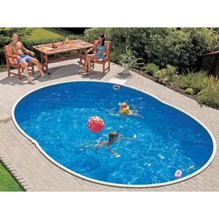 Stahlwandpool Ovalpool Pool Holzoptik 5,5 x 3,7 x 1,2 m Oval Swimmingpool