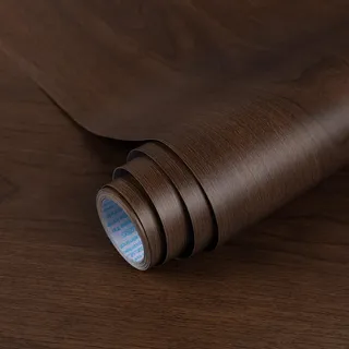 Hode Klebefolie Möbel Holzoptik Möbelfolie Selbstklebend Folie Holz Tapete | 30X200cm Holz Folie für Möbel Fensterbank Küche Schränke Schublade Küchenrückwand Badmöbel DIY Selbstklebende Dunkelbraun