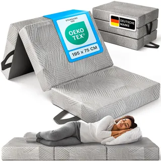 gurkler® Klappmatratze 75 x 195 x 15 cm - DualCore Kaltschaum - Gästebett und Faltmatratze als Gästematratze - Bequem & waschbar