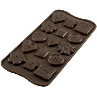 silikomart | SCG29 Silikonform für CHOCO BOTTOM Pralinen, Antihaft, 15 Pralinen, 1er Pack Form für Süßigkeiten, Easy Choc, Ø 35 h 36 mm, Made in Italy, Schwarz