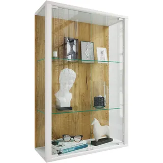 VCM Wandvitrine Glas Udina M 60 x 25 x 80 cm Weiß