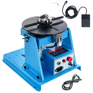 Vevor Schweißdrehtisch 20 W Schweißpositionierer 1-12 U/min Manipulator 10 kg(Horizontal)/5 kg(vertikal) Drehtisch 0–90° Neigungswinkel K01-63 Dreibackenfutter zum Schneiden, Schleifen, Montieren