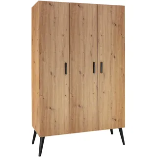 Schardt Kinderkleiderschrank Morris Oak 3-türig Eiche lackiert braun