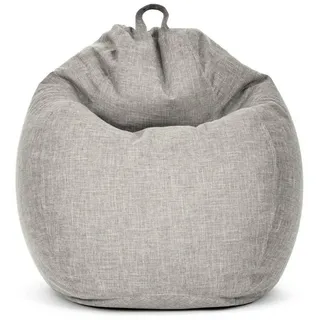 Green Bean Indoor Sitzsack Home Linen mit 200 Liter mit EPS-Perlen Füllung Kuschelig Weich Waschbar - Bodenkissen Liegekissen Sitzkissen Lounge - Silber Grau