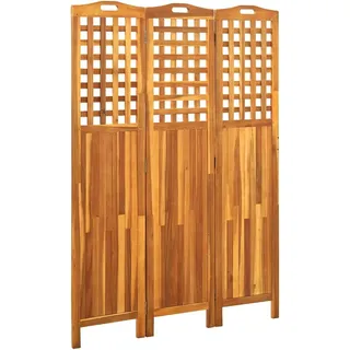 HFXHIJXQ Raumteiler Paravent 3-teilig Akazien Massivholz 121x2x170 cm klappbar Sichtschutz für Wohnzimmer Garten Balkon Innen & Outdoor