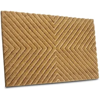 Hanse Home Fußmatte Kokos für Innen - Schmutzfangmatte Natur, Kokosmatte Geometrisches Muster, rutschfest Fußabtreter für Flur, Terrasse, Eingangsbereich - 45x75cm