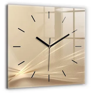 Tulup Wanduhr Glasuhr Abstraktes Licht Rechteckige Moderne Uhr aus Gehärtetem Glas schwarz 60 cm x 60 cm