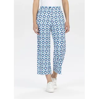 3/4-Hose STEHMANN, Damen, Gr. 38, N-Gr, santoriniblau,3035, Web, Obermaterial: 95% Polyester, 5% Elasthan, gemustert, casual, 3/4-Länge, Hosen, mit grafischem Muster