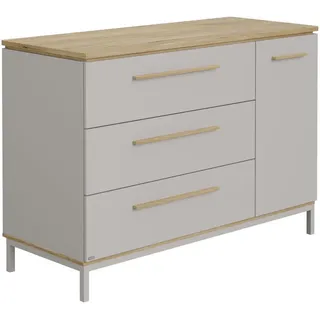 Paidi Wickelkommode Benne, Hellgrau, Holz, Eiche, massiv, 1 Fächer, 3 Schublade(n) Schubladen, 135.3x95.9x55.6 cm, Blauer Engel, Goldenes M, Babymöbel, Wickelkommoden & Zubehör, Wickelkommoden