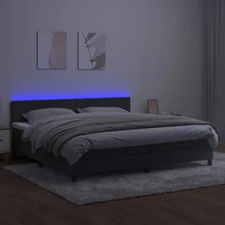 vidaXL Boxspringbett 200x200 cm dunkelgrau
