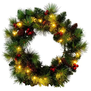 NÄVE Weihnachtskranz 35 cm Grün/Rot