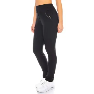 Kendindza Collection Thermohose Damen Winter gefüttert warm Innenfleece Winterhose elegant & stretch Schlupfhose Gummibund schwarz 3XL