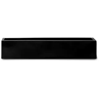 amei Der Lange Pflanzkübel aus Fiberglas (Schwarz 80 x 17 x 15 cm) – Handgefertigter Balkonkasten aus hochwertigem Stonefiber – Frostsicher, UV-beständig und langlebig – für Innen und Außen