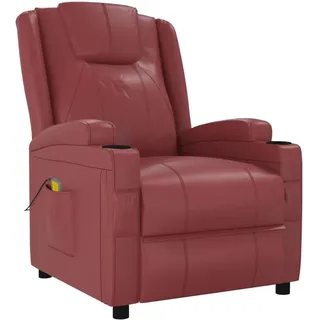 vidaXL Massagesessel Weinrot Kunstleder 88 x 100 x 88 cm rot mit Liegeposition