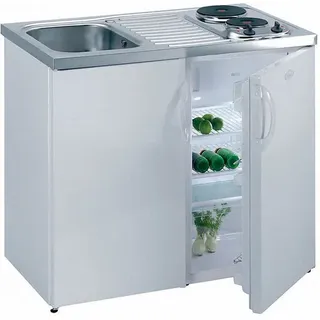 Pantryküche Küchenzeile Singleküche Spülbecken links 86 x 100 x 60cm Weiß 731250