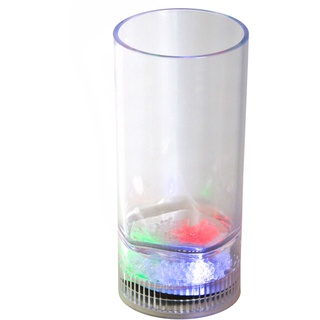 LED-Highlights Led Glas Becher Longdrinkglas 350 ml Led bunt oder blinkend Batterie wechselbar Bar Kunststoff Trinkglas beleuchtet Cocktailglas Leuchtglas