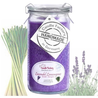Candle Factory Duftkerze Mini-Jumbo "Lavendel-Lemongrass", Stearin, violett (1-tlg), Docht aus reiner Baumwolle