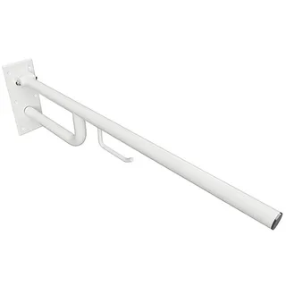 Brillantbad BELP Stützklappgriff mit Toilettenpapierhalter Eisen Weiß 100x250x850 mm, 120 kg Traglast für Bad & WC >> zum Bohren