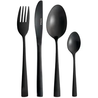 Besteck-Set - Schwarz matt - Edelstahl 18/0 - für 4 Personen - Schwarz