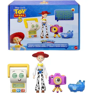 Mattel Disney Pixar Toy Story 5 Actionfiguren-Multipack, ca. 18 cm groß, bewegliche Spielzeuge im filmgetreuen Design, Jessie und das Double A Team, JLR69