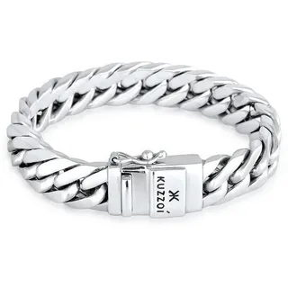 KUZZOI Armband Herren Panzerarmband Kastenverschluss 925er Silber Herrenschmuck