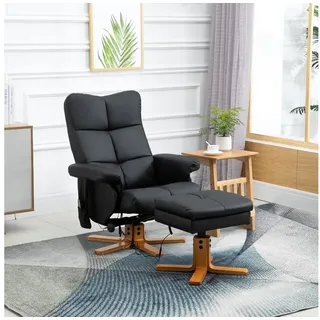 HOMCOM Massagesessel Hocker, 360°drehbarer mit Massage, TV-Sessel, Polyester (Massagesessel, 2-St., Relaxsessel), für Wohnbereich, Schwarz schwarz