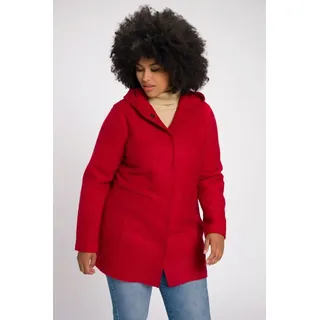 Ulla Popken Damen Curly Wool mit Kapuze Jacke, Rot, 46-48 Große Größen EU - 46-48