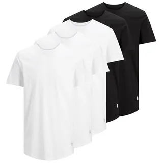 JACK & JONES Noa Crew Kurzarm-T-Shirt 5 Einheiten Black / Detail White / Black / Regular Fit S