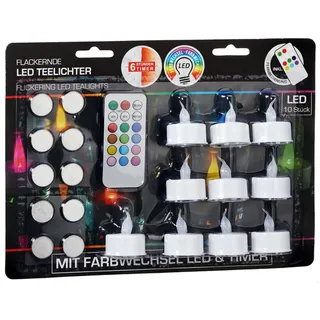 CEPEWA GmbH LED Teelichter 10 St. Bunt