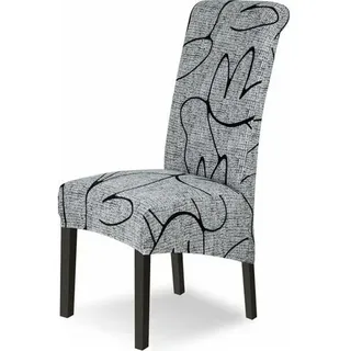 4-teiliges Stretch-stuhlhussen-set – Polyester- Und Elasthan-gewebe – Höhe 55–68 Cm – Länge 44–52 Cm – Maschinenwaschbar