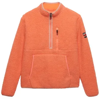 Superdry Damen Outdoor Fleecejacke mit halbem Reißverschluss Pastelline Korallrot 38 - 38