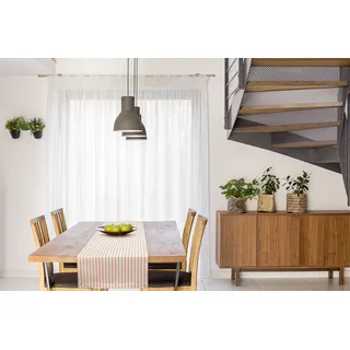 FILU Tischläufer 40 x 220 cm Beige/Weiß gestreift (Farbe und Größe wählbar) - hochwertig gefertigter Tischläufer aus 100% Baumwolle im skandinavischen Landhaus-Stil