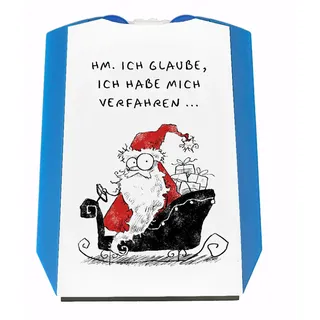 speecheese Weihnachtsmann Parkscheibe mit Spruch Ich glaube ich Habe Mich verfahren lustige Cartoon für Männer Parkuhr Comic Eiskratzer Weihnachten Witz im Schlitten