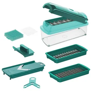 Genius Gemüseschneider Nicer Dicer Smart Gemüseschneider 9 tlg., Gemüse Obst Schneider, Großen Auffangbehälter mit einem Fassungsvermögen von 1.250 ml.