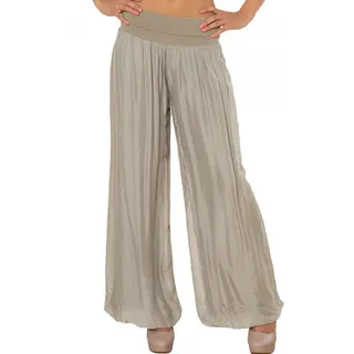 Caspar KHS010 Damen Elegante Lange Marlene Hose Hosenrock mit Seidenanteil und hohem Stretch Bund, Farbe:Schlamm, Mode Größe:XS-S - XS-S