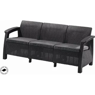Gartenmöbel Keter Corfu Liegesitz max Dreisitzer-Sofa graphit - Grau