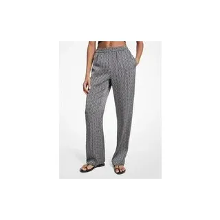 MK Hose aus Satin mit MK2000-Logomuster - Silberton - Michael Kors - L