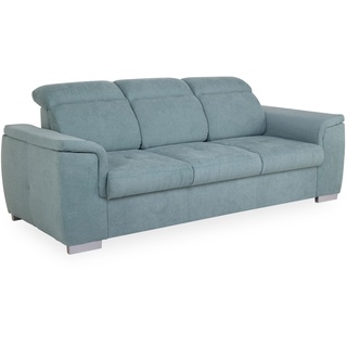 Sofa 3 Sitzer LAURENZ (BHT 222x100x88 cm) BHT 222x100x88 cm türkis Couch Einzelsofa Zweier Dreier Sitzer - türkis