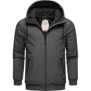 Winterjacke RAGWEAR "Stewie", Herren, Gr. XXL (56), grau (schwarz), Obermaterial: 100% Polyester. Futter: 100% Polyester. Wattierung: 100% Polyester, figurumspielend hüftbedeckend, Ärmel ohne Ärmelschlitz Rippstrickbündchen, Jacken Winterjacke, wasserdichte Herren Outdoorjacke mit großer Kapuze