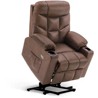 MCombo Relaxsessel 7286 Mikrofaser 72 x 71 x 70 cm Braun elektrisch mit Aufstehhilfe